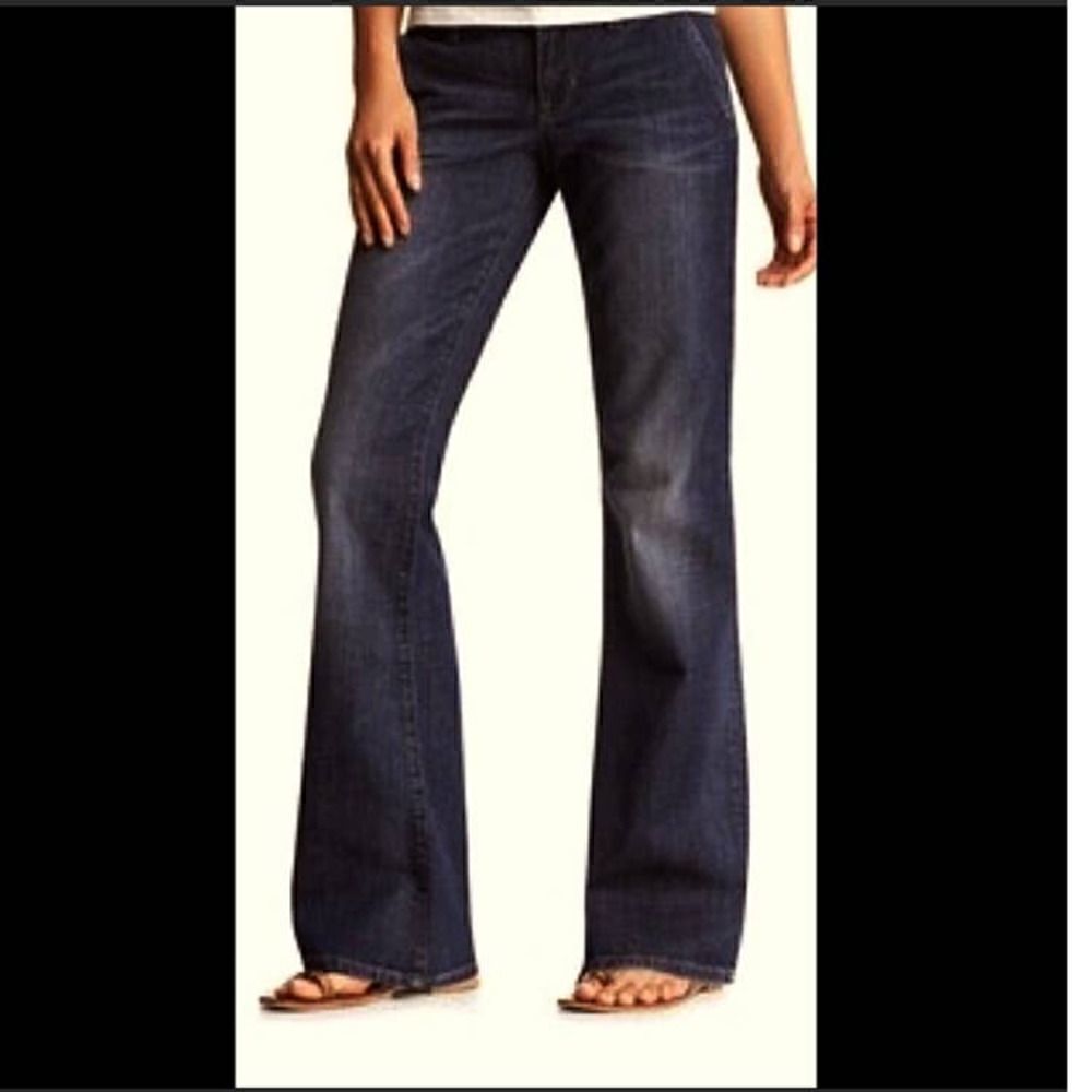 NEW PEOPLE'S LIBERATION Sienna Wide Leg Jeans Dark Blue Size 27 Short